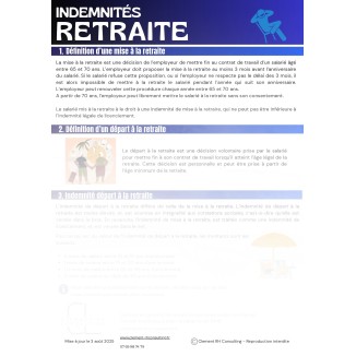 Les indemnités retraite
