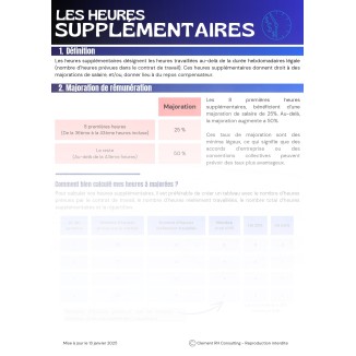 Les heures supplémentaires