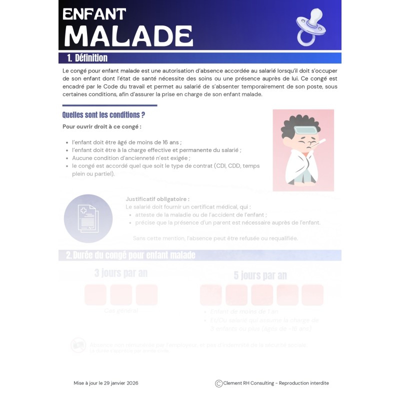 Enfant malade