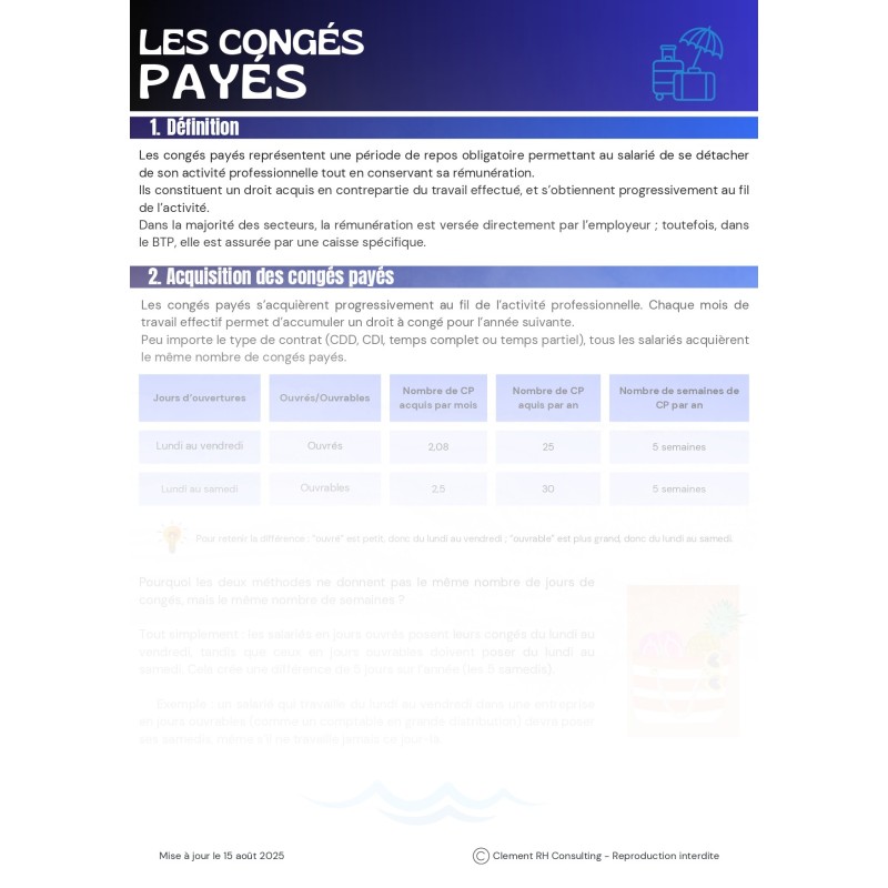 Les congés payés